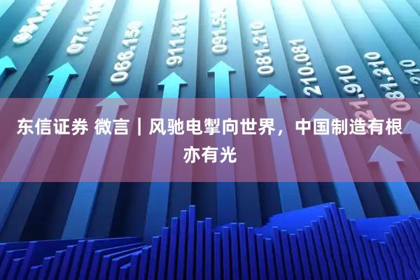 东信证券 微言｜风驰电掣向世界，中国制造有根亦有光